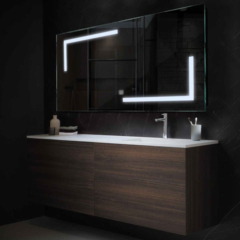 Espejo LED Rectangular | Botón táctil | Luz blanca fría - Reyze Seria Salono Model 3
