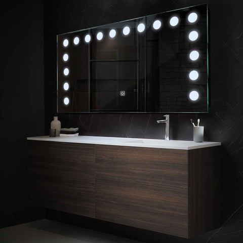 Espejo LED Rectangular | Botón táctil | Luz blanca fría - Reyze Seria Salono Model 6