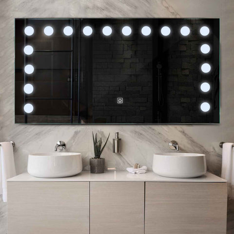Espejo LED Rectangular | Botón táctil | Luz blanca fría - Reyze Seria Salono Model 6