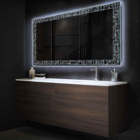 Espejo LED Rectangular | Control por interruptor de pared | Luz blanca fría - Reyze Seria Simetria Model 1