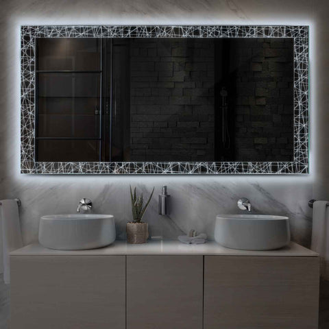 Espejo LED Rectangular | Control por interruptor de pared | Luz blanca fría - Reyze Seria Simetria Model 1