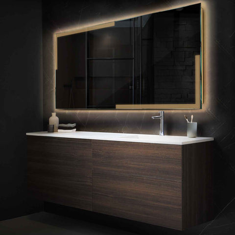 Espejo LED Rectangular | Control por interruptor de pared | Luz blanca cálida - Reyze Seria Edge Model 2