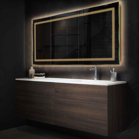 Espejo LED Rectangular | Control por interruptor de pared | Luz blanca cálida - Reyze Seria Minimal Model 1