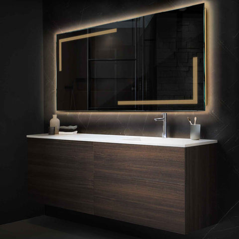 Espejo LED Rectangular | Control por interruptor de pared | Luz blanca cálida - Reyze Seria Minimal Model 2