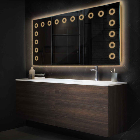 Espejo LED Rectangular | Control por interruptor de pared | Luz blanca cálida - Reyze Seria Minimal Model 4