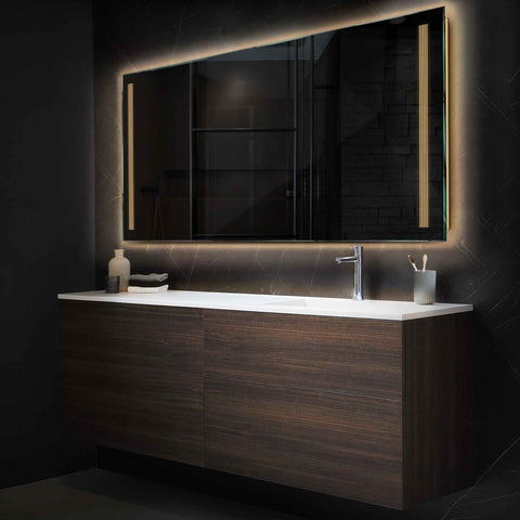 Espejo LED Rectangular | Control por interruptor de pared | Luz blanca cálida - Reyze Seria Minimal Model 7
