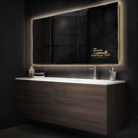 Espejo LED Rectangular | Control por interruptor de pared | Luz blanca cálida - Reyze Seria Motivated Model 3
