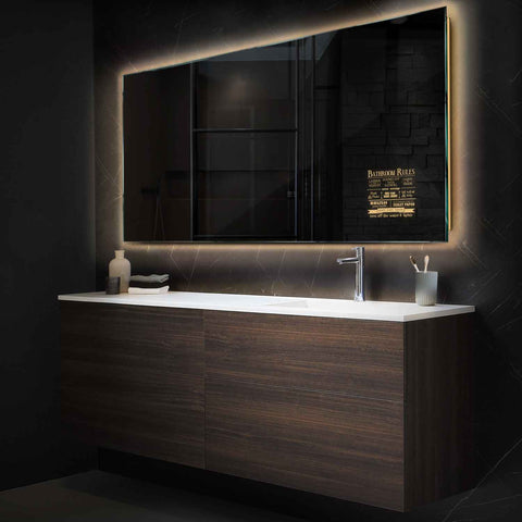 Espejo LED Rectangular | Control por interruptor de pared | Luz blanca cálida - Reyze Seria Motivated Model 5