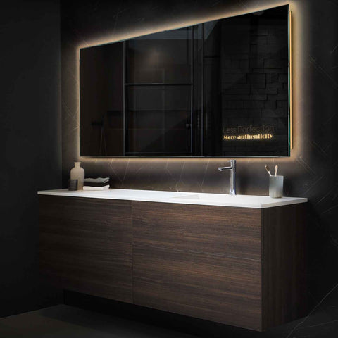 Espejo LED Rectangular | Control por interruptor de pared | Luz blanca cálida - Reyze Seria Motivated Model 7
