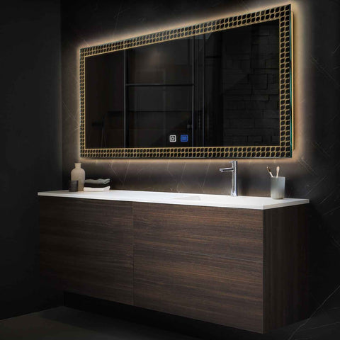 Espejo LED Rectangular | Botones táctiles | Función antivaho | Luz blanca cálida - Reyze Seria Official Model 3