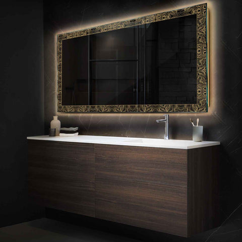 Espejo LED Rectangular | Control por interruptor de pared | Luz blanca cálida - Reyze Seria Official Model 8