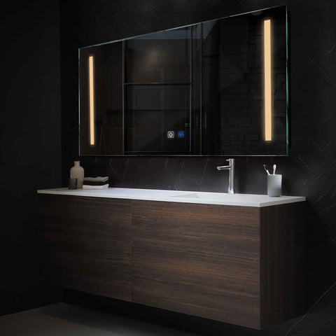 Espejo LED Rectangular | Botones táctiles | Función antivaho | Luz blanca cálida - Reyze Seria Salono Model 5