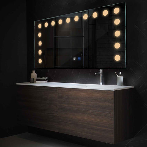 Espejo LED Rectangular | Botones táctiles | Función antivaho | Luz blanca cálida - Reyze Seria Salono Model 6