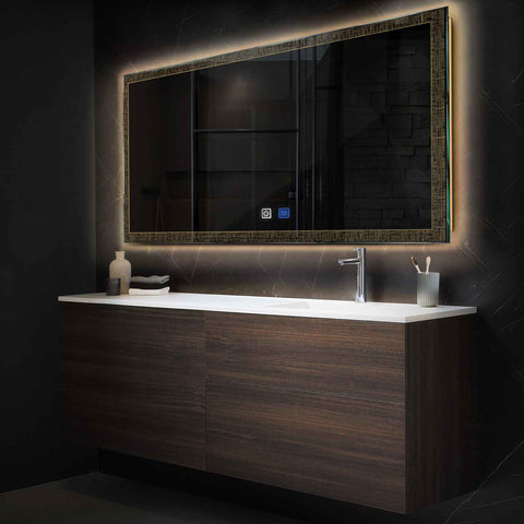 Espejo LED Rectangular | Botones táctiles | Función antivaho | Luz blanca cálida - Reyze Seria Simetria Model 6