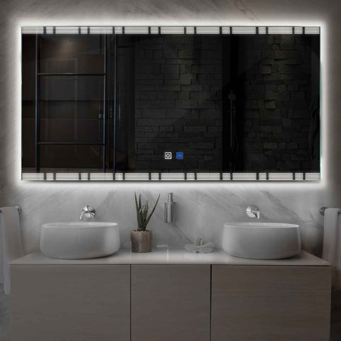 Espejo LED Rectangular | Botones táctiles | Función antivaho | Luz blanca neutra - Reyze Seria Edge Model 3