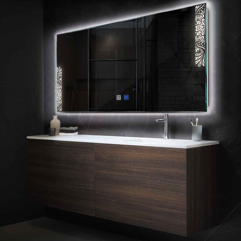 Espejo LED Rectangular | Botones táctiles | Función antivaho | Luz blanca neutra - Reyze Seria Good Vibes Model 4