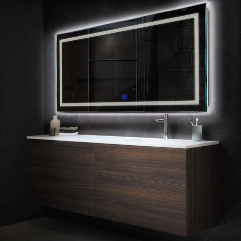 Espejo LED Rectangular | Botón táctil | Luz blanca neutra - Reyze Seria Minimal Model 1