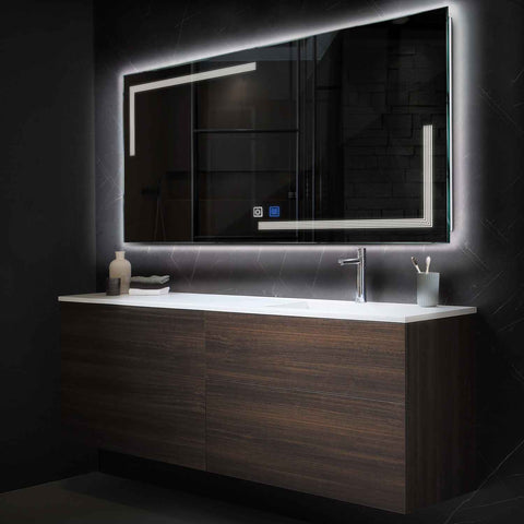 Espejo LED Rectangular | Botones táctiles | Función antivaho | Luz blanca neutra - Reyze Seria Minimal Model 2