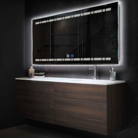 Espejo LED Rectangular | Botones táctiles | Función antivaho | Luz blanca neutra - Reyze Seria Minimal Model 3