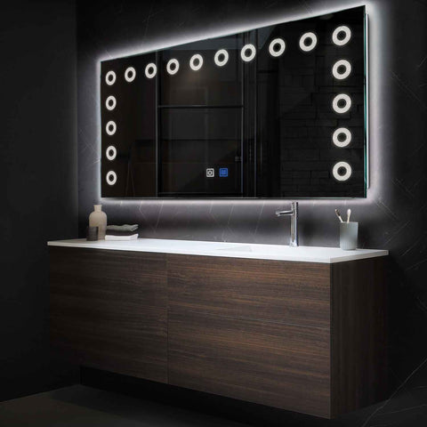 Espejo LED Rectangular | Botones táctiles | Función antivaho | Luz blanca neutra - Reyze Seria Minimal Model 4