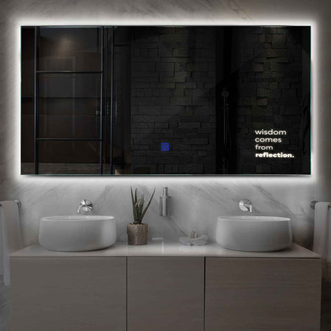 Espejo LED Rectangular | Botón táctil | Luz blanca neutra - Reyze Seria Motivated Model 1