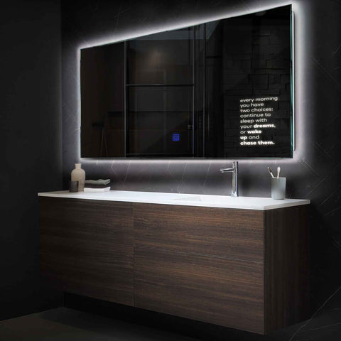 Espejo LED Rectangular | Botón táctil | Luz blanca neutra - Reyze Seria Motivated Model 2