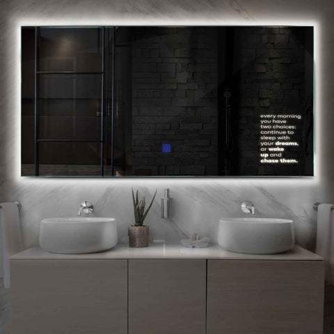 Espejo LED Rectangular | Botón táctil | Luz blanca neutra - Reyze Seria Motivated Model 2