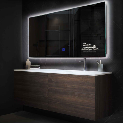 Espejo LED Rectangular | Botón táctil | Luz blanca neutra - Reyze Seria Motivated Model 3