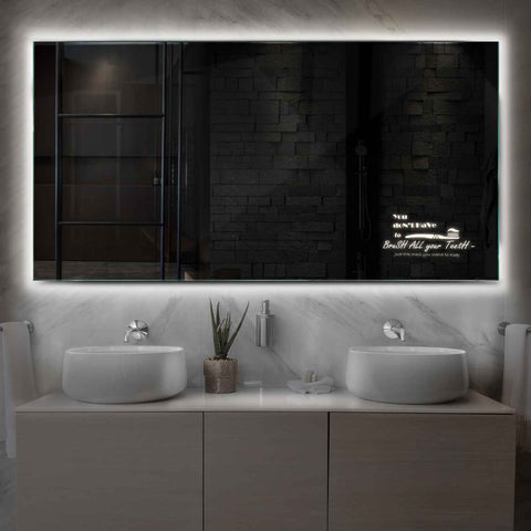 Espejo LED Rectangular | Control por interruptor de pared | Luz blanca neutra - Reyze Seria Motivated Model 3