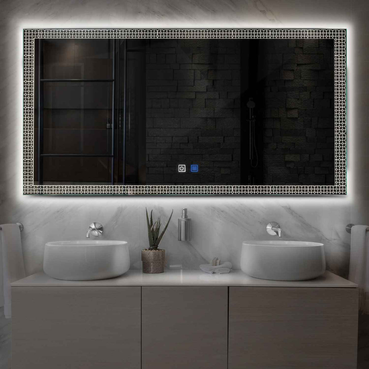 Espejo LED Rectangular | Botones táctiles | Función antivaho | Luz blanca neutra - Reyze Seria Official Model 2