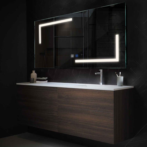 Espejo LED Rectangular | Botones táctiles | Función antivaho | Luz blanca neutra - Reyze Seria Salono Model 3