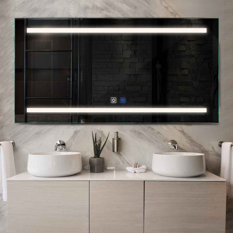Espejo LED Rectangular | Botones táctiles | Función antivaho | Luz blanca neutra - Reyze Seria Salono Model 4