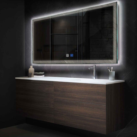 Espejo LED Rectangular | Botones táctiles | Función antivaho | Luz blanca neutra - Reyze Seria Simetria Model 7