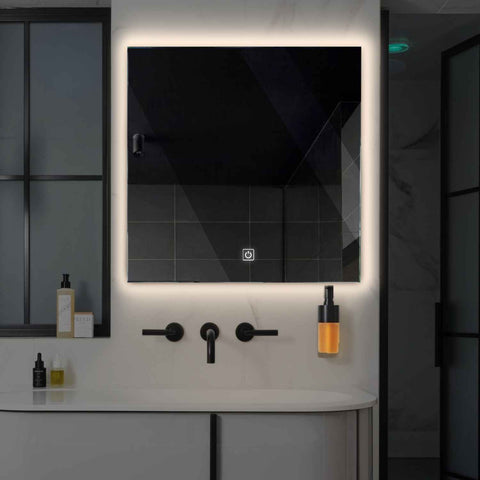 Espejo LED Cuadrado | Botón táctil | Luz blanca neutra - Reyze Seria Ambient Model 1