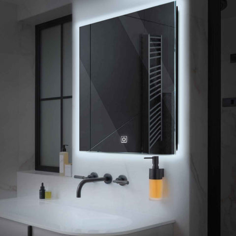 Espejo LED Cuadrado | Botón táctil | Luz blanca fría - Reyze Seria Ambient Model 1