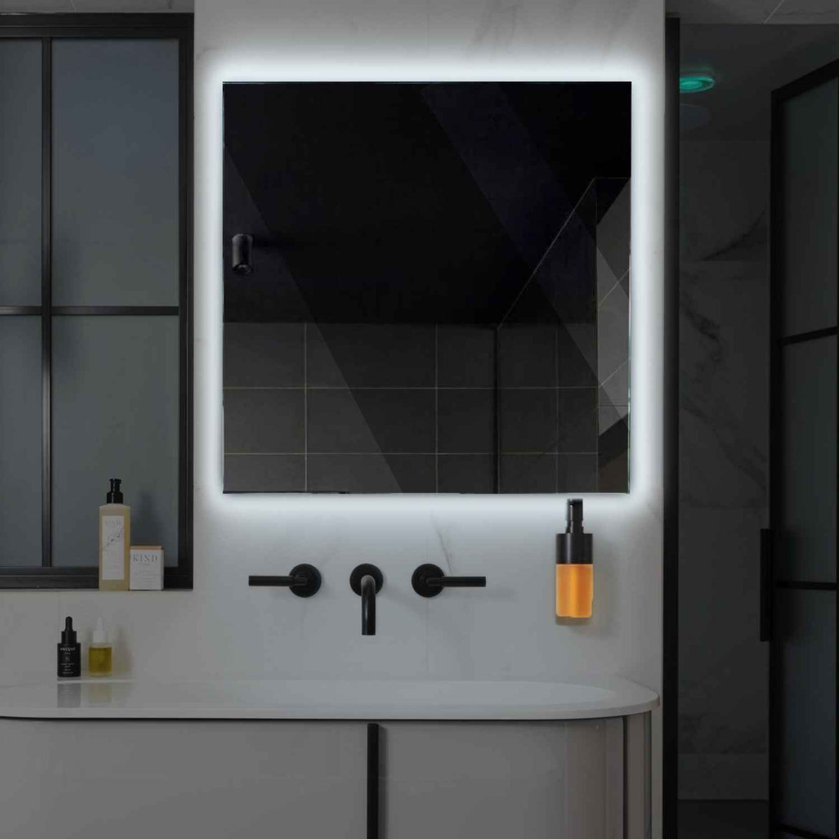 Espejo LED Cuadrado | Control por interruptor de pared | Luz blanca fría - Reyze Seria Ambient Model 1