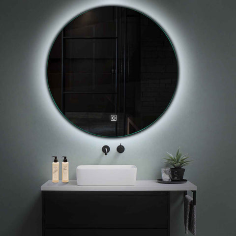 Espejo LED Redondo | Botón táctil | Luz blanca fría - Reyze Seria Ambient Model 1