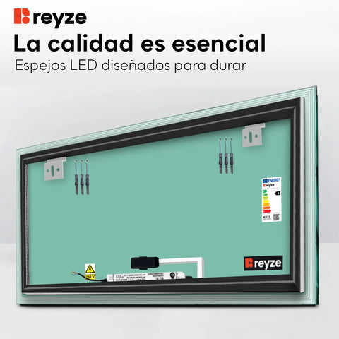 Espejo LED Rectangular | Botón táctil | Luz blanca fría - Reyze Seria Edge Model 1