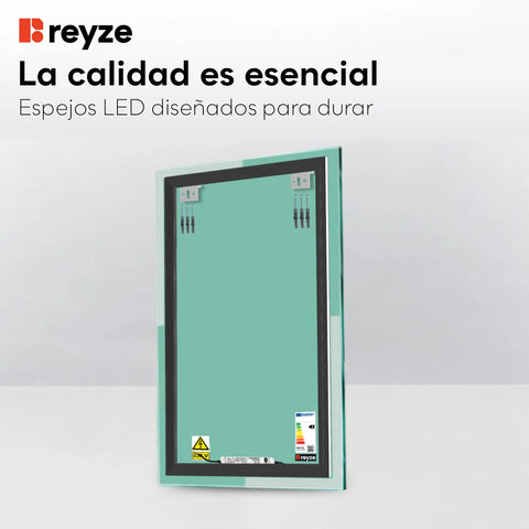 Espejo LED Vertical | Control por interruptor de pared | Luz blanca fría - Reyze Seria Edge Model 2