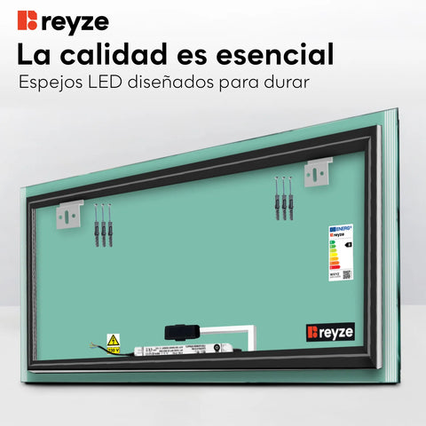 Espejo LED Rectangular | Botón táctil | Luz blanca fría - Reyze Seria Edge Model 7