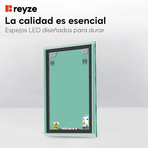 Espejo LED Vertical | Control por interruptor de pared | Luz blanca cálida - Reyze Seria Edge Model 8