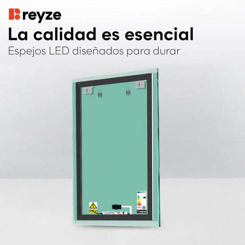 Espejo LED Vertical | Botón táctil | Luz blanca cálida - Reyze Seria Edge Model 8