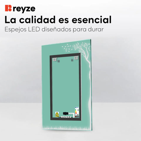 Espejo LED Vertical | Botón táctil | Luz blanca cálida - Reyze Seria Good Vibes Model 8