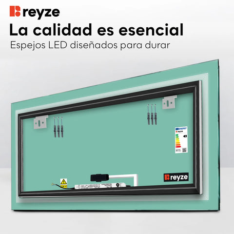 Espejo LED Rectangular | Botón táctil | Luz blanca fría - Reyze Seria Minimal Model 1