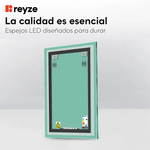 Espejo LED Vertical | Control por interruptor de pared | Luz blanca cálida - Reyze Seria Minimal Model 1