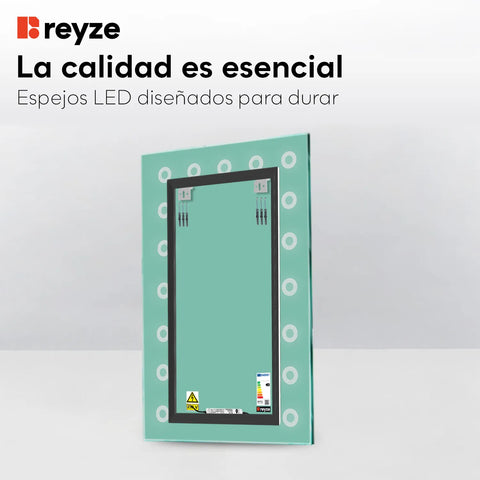 Espejo LED Vertical | Control por interruptor de pared | Luz blanca fría - Reyze Seria Minimal Model 4
