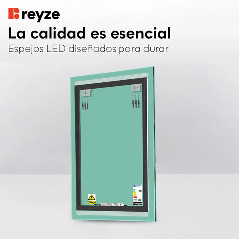 Espejo LED Vertical | Control por interruptor de pared | Luz blanca fría - Reyze Seria Minimal Model 8