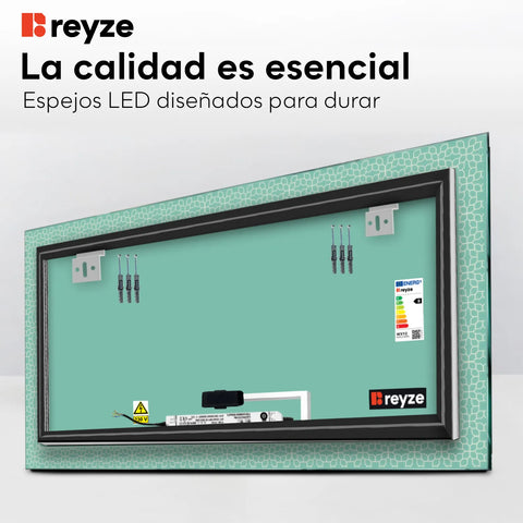 Espejo LED Rectangular | Botón táctil | Luz blanca fría - Reyze Seria Official Model 1