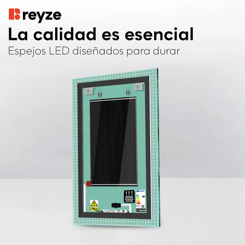 Espejo LED Vertical | Botones táctiles | Función antivaho | Temperatura de color ajustable - Reyze Seria Official Model 2