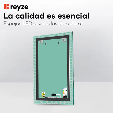 Espejo LED Vertical | Botón táctil | Luz blanca cálida - Reyze Seria Official Model 2